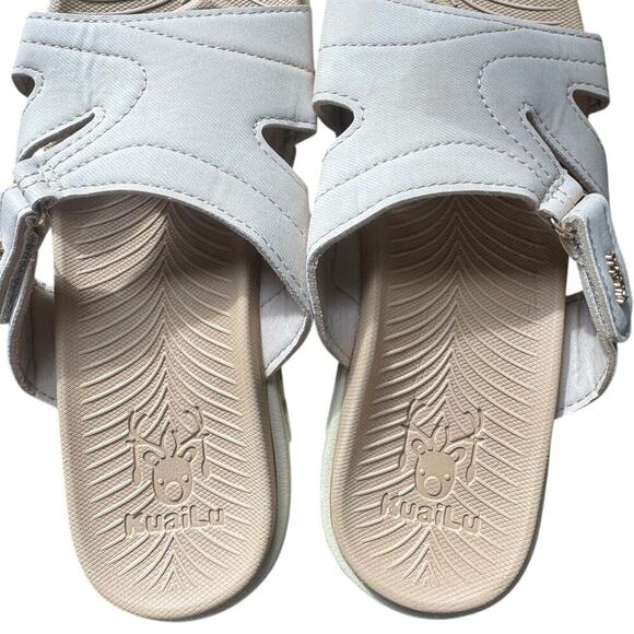 KuaiLu NEW Women Orthotic Slides Lightweight Slip On Sandals Beige Tan Size 8.5 - Picture 6 of 9